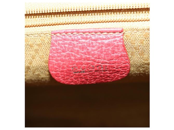 Gucci Vintage Bamboo Backpack Suede Medium Red - view 6