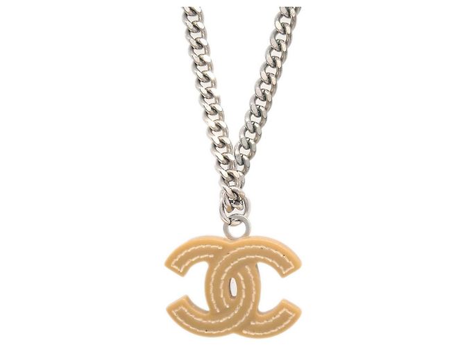 Pendente Chanel Vintage CC in metallo Argento - vista 2
