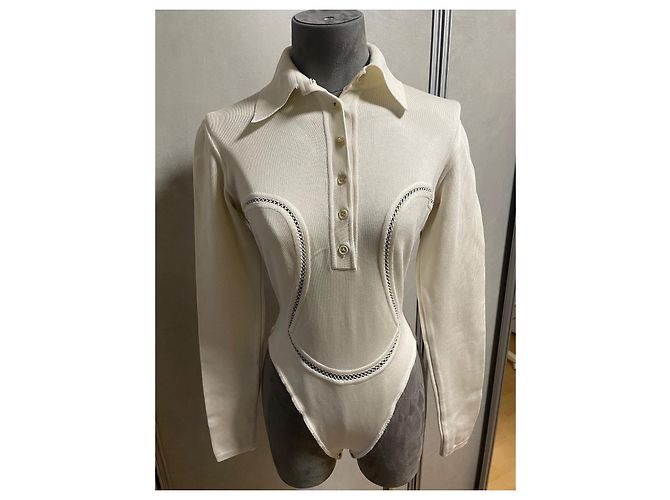 Body Alaïa de viscose creme Cru - vista 2