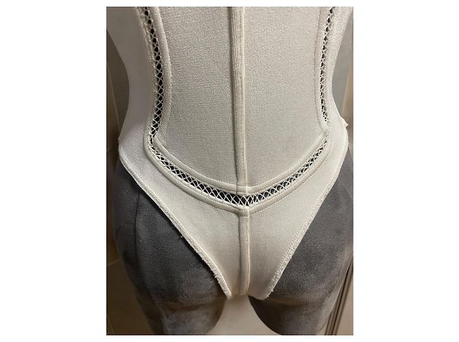 Body Alaïa de viscose creme Cru - vista 4