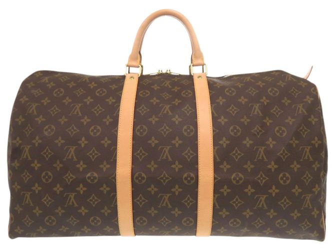 Borsa Boston Keepall 55 Monogram Louis Vuitton Marrone Monogramma - vista 2