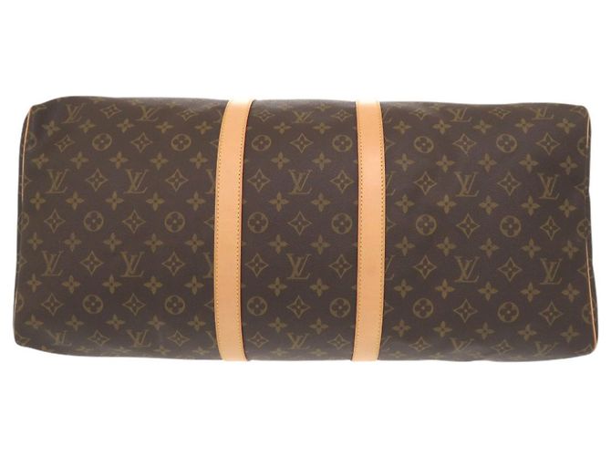 Borsa Boston Keepall 55 Monogram Louis Vuitton Marrone Monogramma - vista 3
