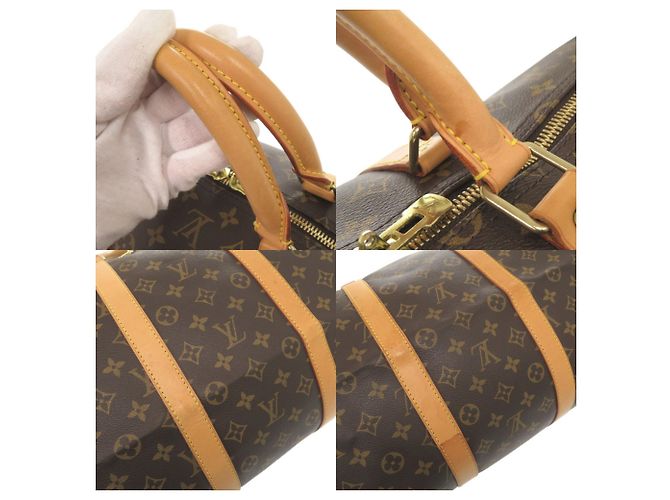 Bolso Boston Keepall 55 Monograma Louis Vuitton Castaño - vista 8
