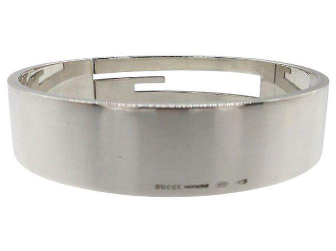Bracciale intagliato in argento 925 con logo G di Gucci - vista 2