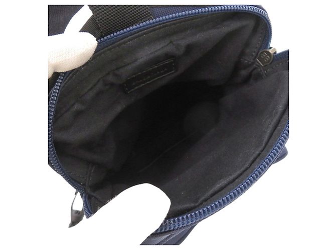 Borsa a spalla in nylon Balenciaga Nero Blu navy - vista 7