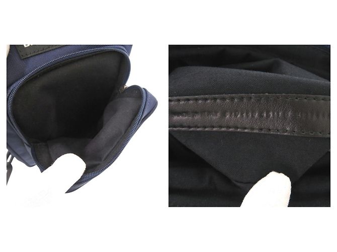 Borsa a spalla in nylon Balenciaga Nero Blu navy - vista 8