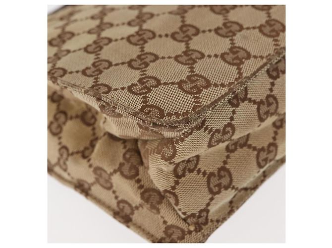 Borsa a Spalla GG Canvas Gucci Beige Argento 120841 Auth ep10981 - vista 11