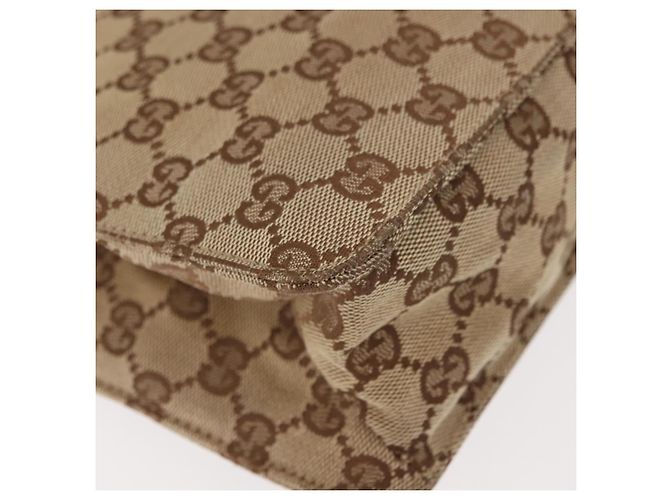 Borsa a Spalla GG Canvas Gucci Beige Argento 120841 Auth ep10981 - vista 13