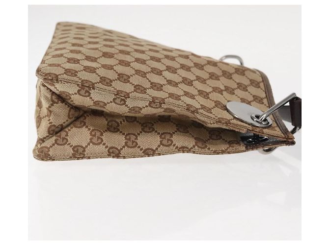 Borsa a Spalla GG Canvas Gucci Beige Argento 120841 Auth ep10981 - vista 5