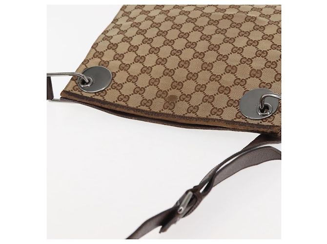 Borsa a Spalla GG Canvas Gucci Beige Argento 120841 Auth ep10981 - vista 7