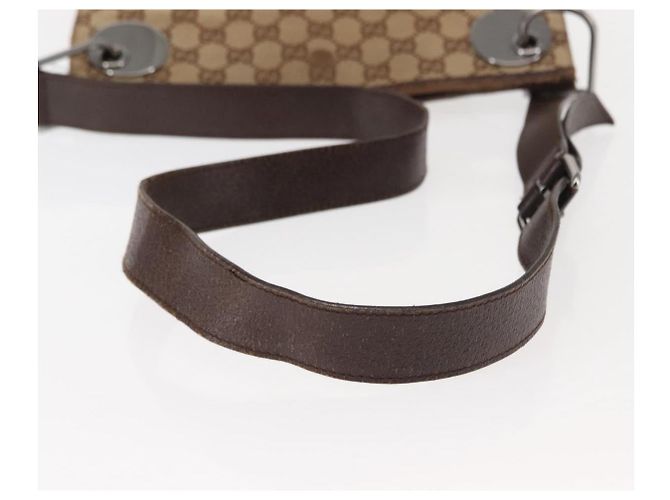 Borsa a Spalla GG Canvas Gucci Beige Argento 120841 Auth ep10981 - vista 8