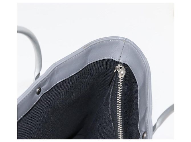 CHANEL Choco Bar Handtasche aus Lammleder Grau Silber CC Auth bs30369 Braun - Ansicht 20