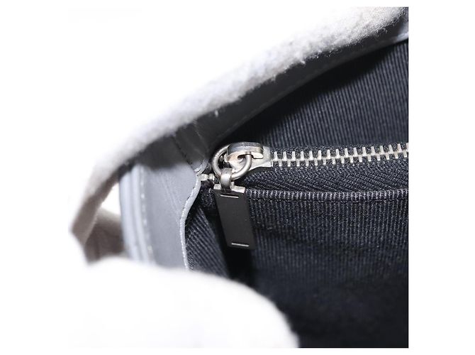 CHANEL Choco Bar Handtasche aus Lammleder Grau Silber CC Auth bs30369 Braun - Ansicht 22