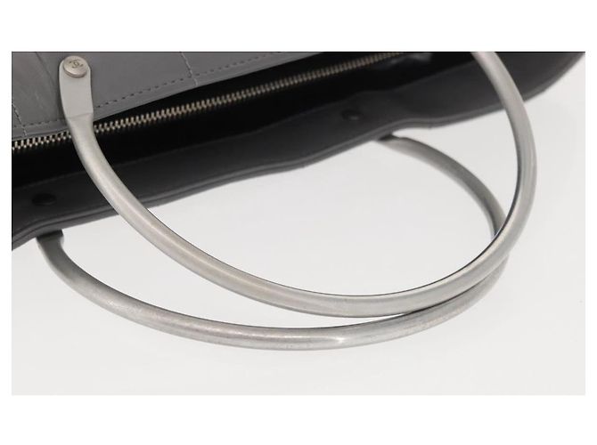 CHANEL Choco Bar Handtasche aus Lammleder Grau Silber CC Auth bs30369 Braun - Ansicht 7