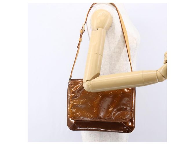 LOUIS VUITTON Borsa Thompson Street Monogram Vernis Bronzo M91124 LV Auth 147761 - vista 22