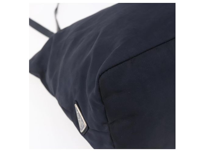Borsa Tote PRADA in nylon blu navy argento autentica bs30571 - vista 15