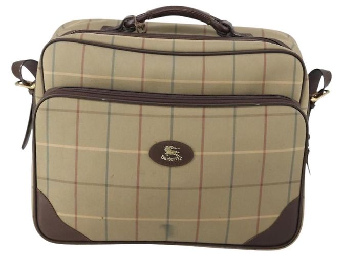 Autre Marque Borsa a mano in tela Burberrys Nova Check 2 vie oro beige Auth ep11376 D'oro - vista 13