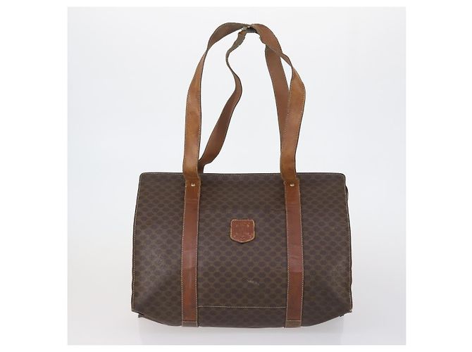 Céline Borsa a Spalla in Tela Macadam CELINE PVC 5 Set Marrone Auth ki6106 - vista 2