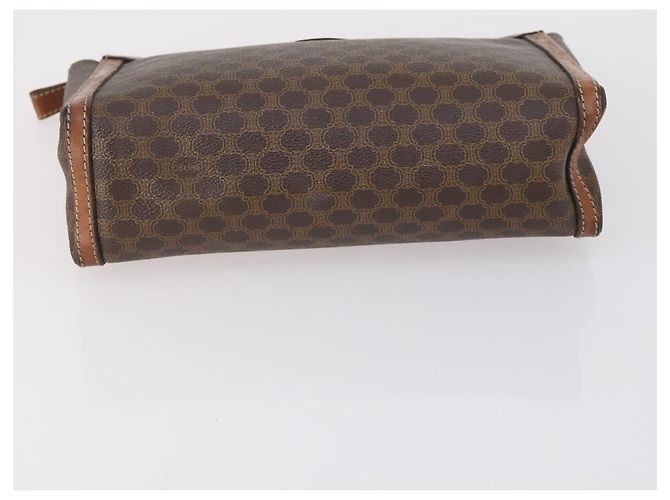 Céline Borsa a Spalla in Tela Macadam CELINE PVC 5 Set Marrone Auth ki6106 - vista 21