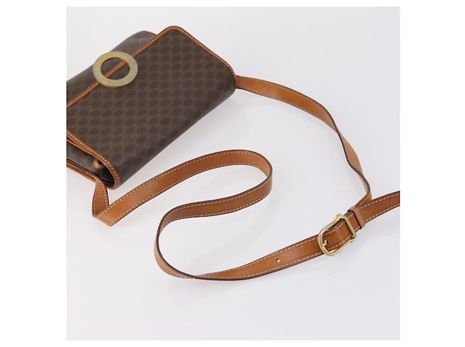 Céline Borsa a Spalla in Tela Macadam CELINE PVC 5 Set Marrone Auth ki6106 - vista 25