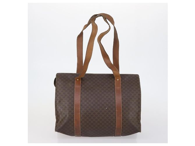 Céline Borsa a Spalla in Tela Macadam CELINE PVC 5 Set Marrone Auth ki6106 - vista 3