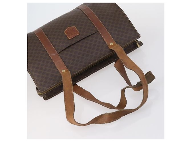 Céline Borsa a Spalla in Tela Macadam CELINE PVC 5 Set Marrone Auth ki6106 - vista 4