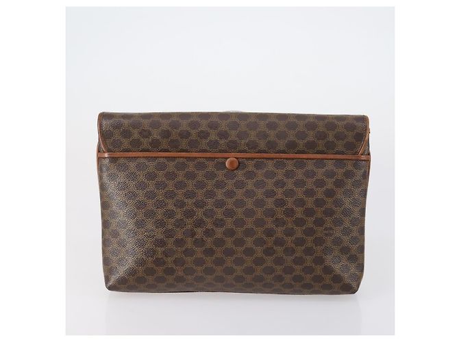 Céline Borsa a Spalla in Tela Macadam CELINE PVC 5 Set Marrone Auth ki6106 - vista 9