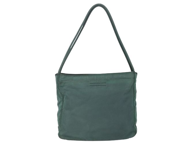 Borsa Tote Prada in nylon verde argento Auth BA7499 - vista 13