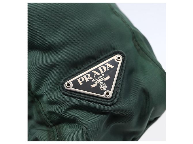 Borsa Tote Prada in nylon verde argento Auth BA7499 - vista 17
