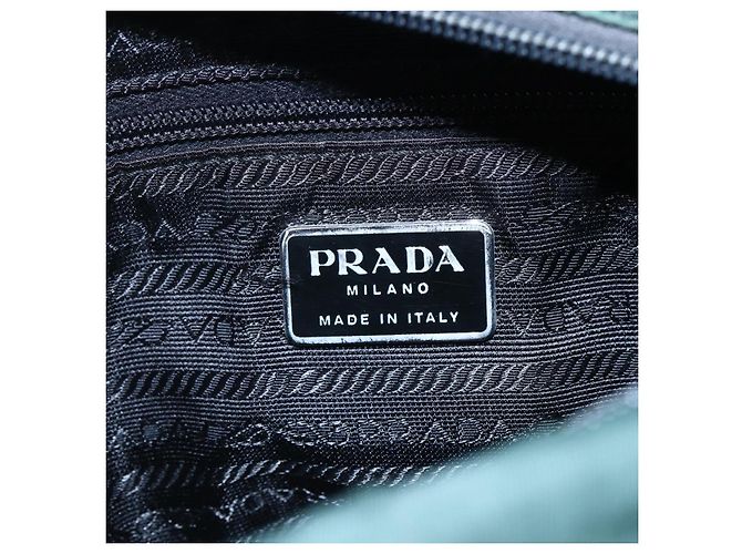 Borsa Tote Prada in nylon verde argento Auth BA7499 - vista 19