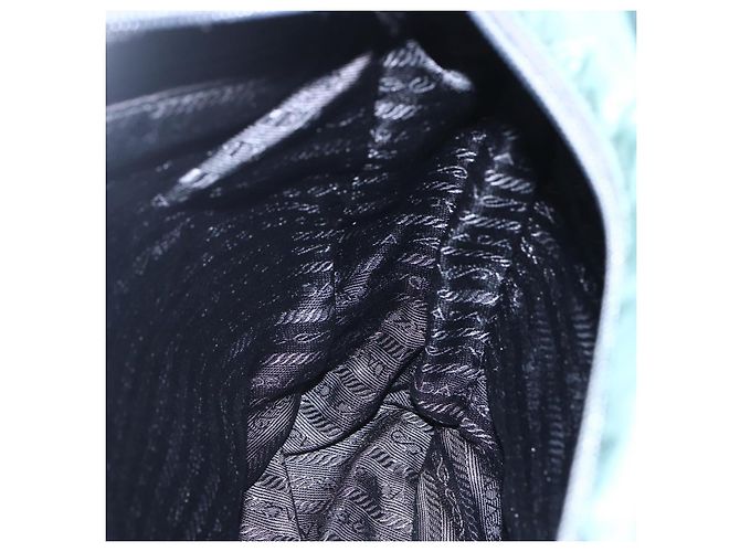 Borsa Tote Prada in nylon verde argento Auth BA7499 - vista 21