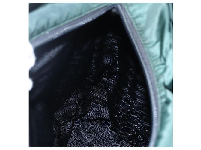 Borsa Tote Prada in nylon verde argento Auth BA7499 - vista 22