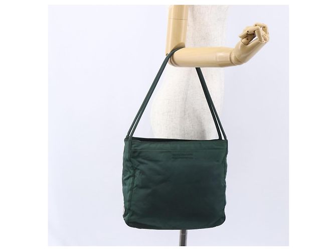 Borsa Tote Prada in nylon verde argento Auth BA7499 - vista 25