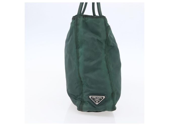 Borsa Tote Prada in nylon verde argento Auth BA7499 - vista 3