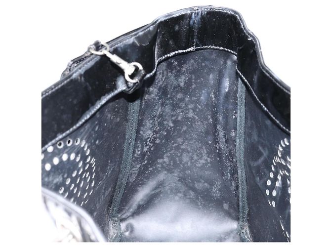 CHANEL Triple Coco Kette Tote Tasche aus Lackleder Schwarz Silber CC Auth 146826 - Ansicht 11