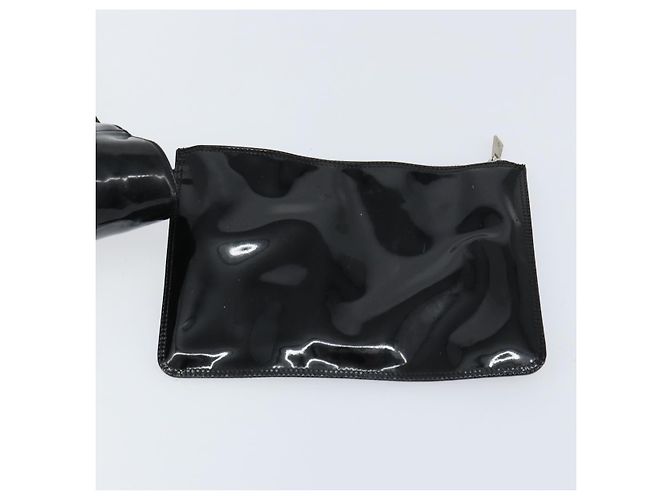 CHANEL Triple Coco Kette Tote Tasche aus Lackleder Schwarz Silber CC Auth 146826 - Ansicht 19
