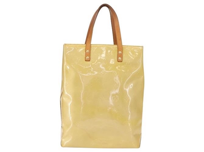 LOUIS VUITTON Monogram Vernis Reade MM Hand Bag Beige M91141 LV Auth BA7440 - view 13