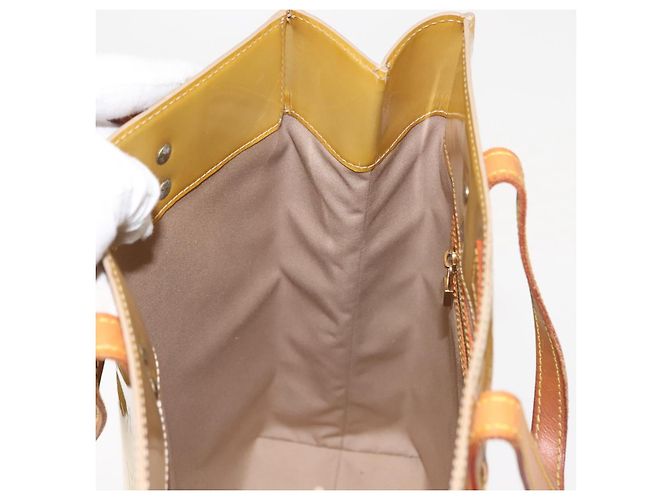 LOUIS VUITTON Monogram Vernis Reade MM Hand Bag Beige M91141 LV Auth BA7440 - view 18