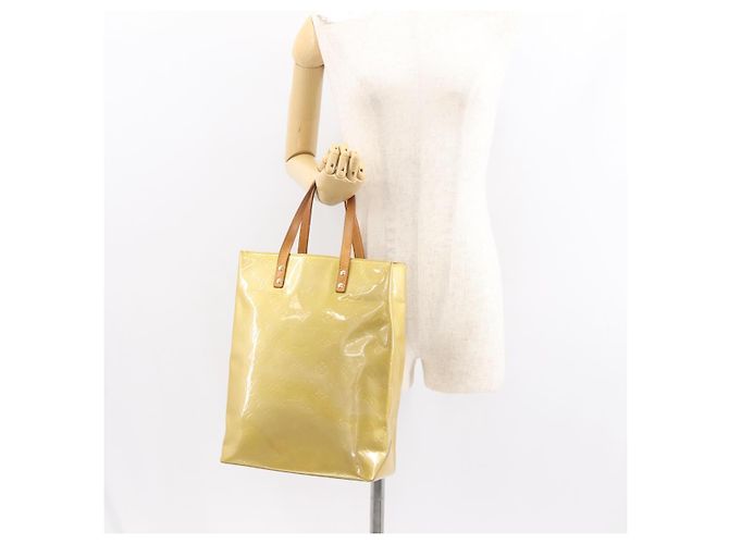 LOUIS VUITTON Monogram Vernis Reade MM Hand Bag Beige M91141 LV Auth BA7440 - view 21