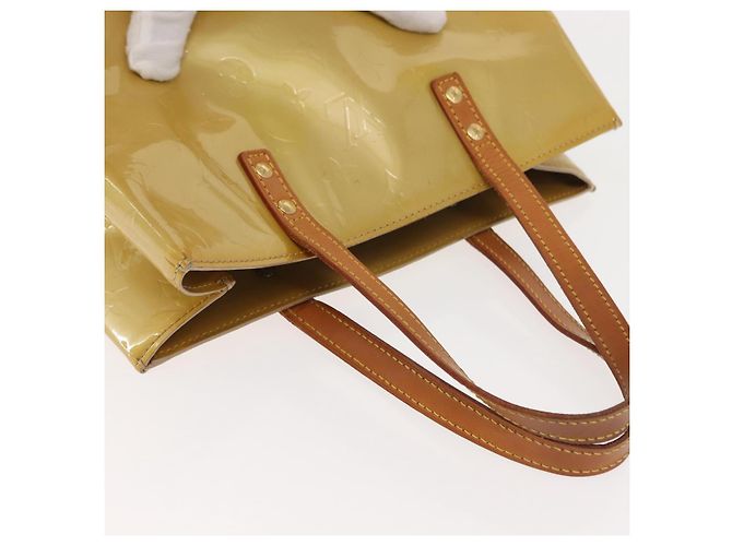 LOUIS VUITTON Monogram Vernis Reade MM Hand Bag Beige M91141 LV Auth BA7440 - view 6