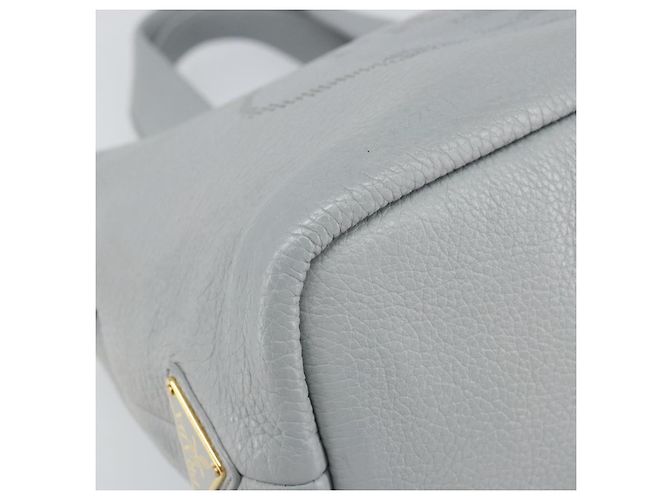 PRADA Piccola Borsa Tote in Pelle Forata Grigia Oro Auth bs30580 Marrone D'oro - vista 14