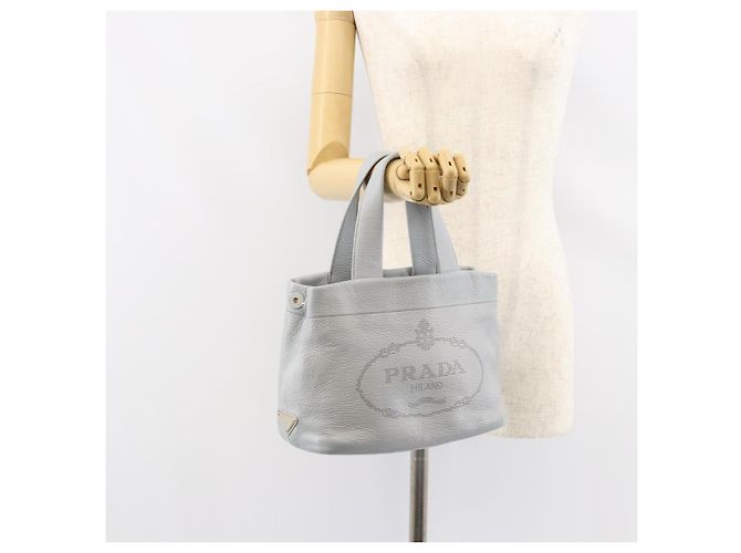 PRADA Piccola Borsa Tote in Pelle Forata Grigia Oro Auth bs30580 Marrone D'oro - vista 23