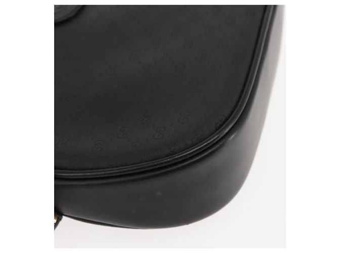 Borsa a spalla in tela Micro GG Gucci in pelle PVC nera Auth ep11104 Nero - vista 10