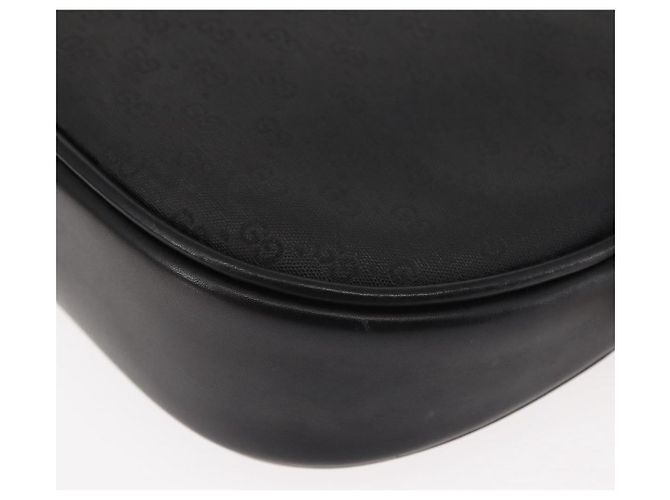 Borsa a spalla in tela Micro GG Gucci in pelle PVC nera Auth ep11104 Nero - vista 13