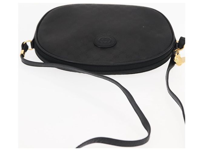 Borsa a spalla in tela Micro GG Gucci in pelle PVC nera Auth ep11104 Nero - vista 6