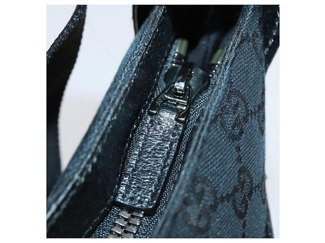 Borsa a Spalla GG Canvas Gucci Nera Argento 122791 Auth 135007 Nero - vista 15