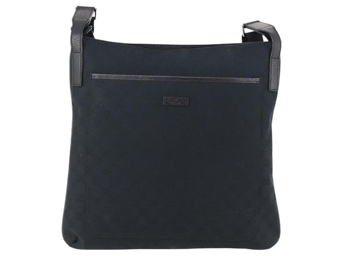 Borsa a Spalla GG Canvas Gucci Nera Argento 122791 Auth 135007 Nero - vista 2