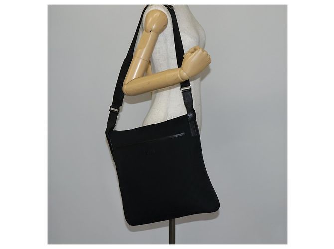 Borsa a Spalla GG Canvas Gucci Nera Argento 122791 Auth 135007 Nero - vista 22