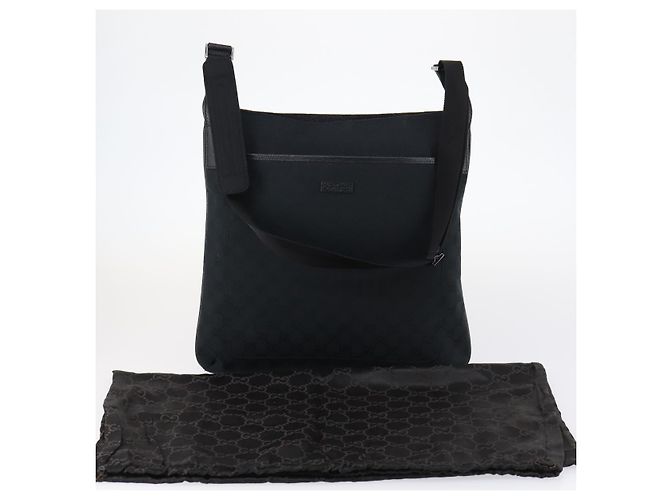 Borsa a Spalla GG Canvas Gucci Nera Argento 122791 Auth 135007 Nero - vista 23