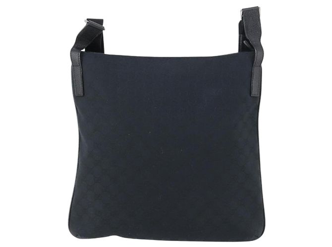 Borsa a Spalla GG Canvas Gucci Nera Argento 122791 Auth 135007 Nero - vista 3